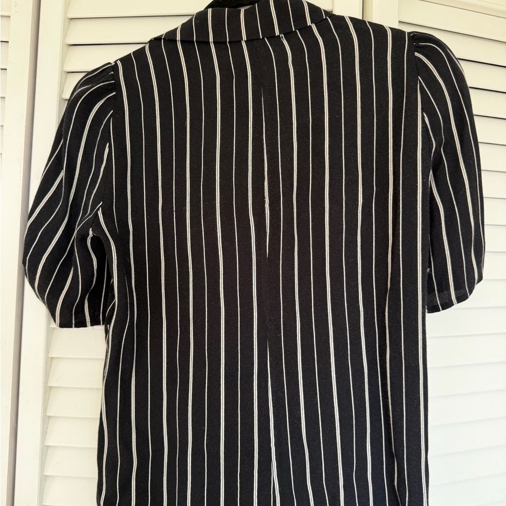 Reformation button up striped blouse